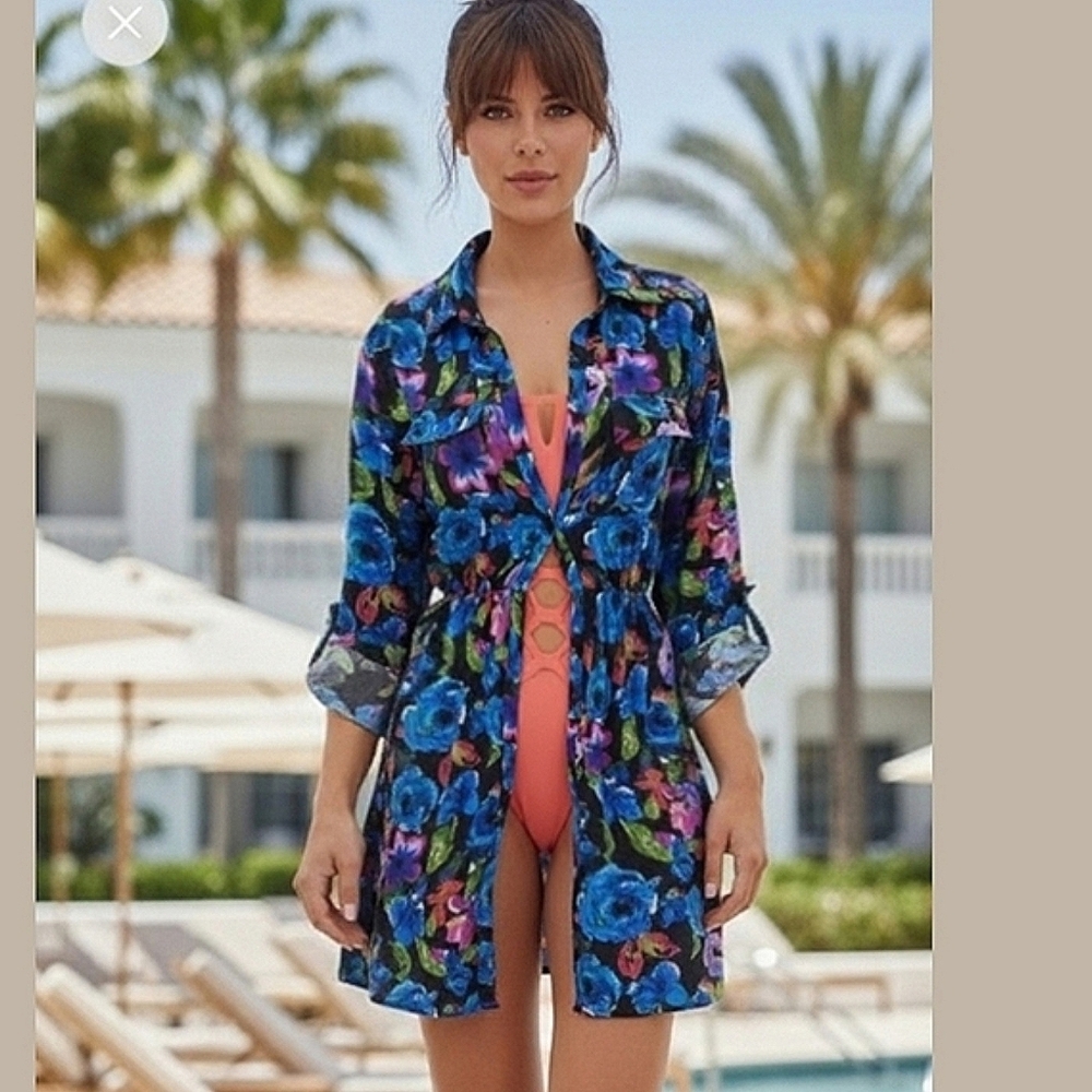 VELVET HEART Floral Chemise Blouse Dress